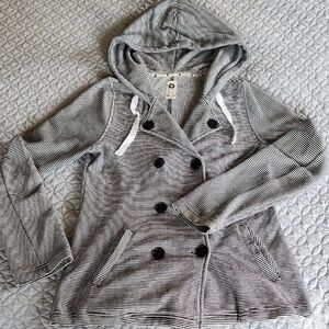 ROXY Double Breasted Hoodie  Sweatshirt Jacket, Size M